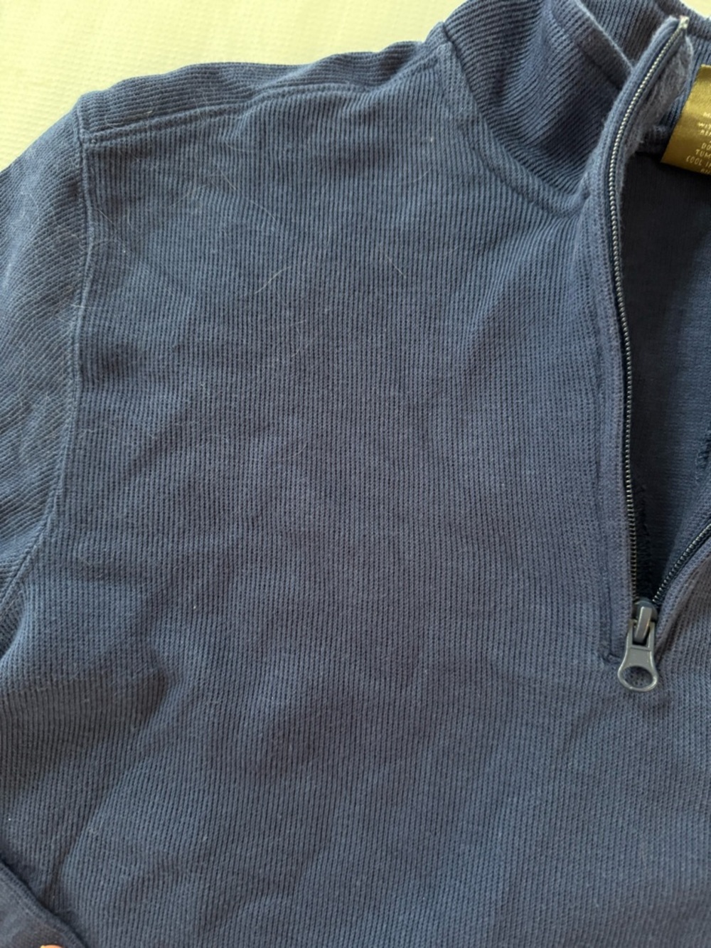 Boys Navy Buzz Cuts Quarter-Zip Sweater Top - Picture 3 of 6